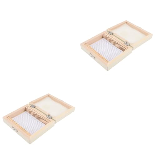 Cabilock 2Er-Packung Biologische Slice-Box tragbar Blindmikroskop -Objektträger und Deckgläser Mini Korb Gitter werkzeug Mikroskop -Schleifbehälter Mikroskop -Objektträgergehäuse Holz Beige von Cabilock