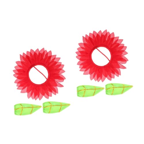 Cabilock 2St Sonnenblumenkopfbedeckung camoing Kinder Party Kidcore-Kleidung Dekor Blumenhut Halloween-Sonnenblumen-Kopfbedeckung die Blumen schmücken Kind Blumenkopfschmuck Halskette von Cabilock