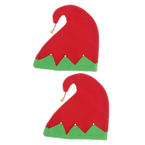 Cabilock 2St Weihnachtsfeier Kostüm Elfenmütze für Herren Elfen-Cosplay-Kostüm Weihnachtsmütze mit klassischem Design Weihnachtsmütze mit langlebigem Vliesstoff Hüte Weihnachtsgeisterhut von Cabilock