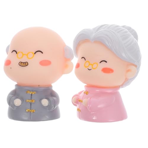 Cabilock 2 Stück Miniaturfiguren aus Harz für Ältere Paare Hochzeitstortendekoration Langlebig Einzigartiges Design für Geburtstagsfeiern und Hochzeiten von Cabilock