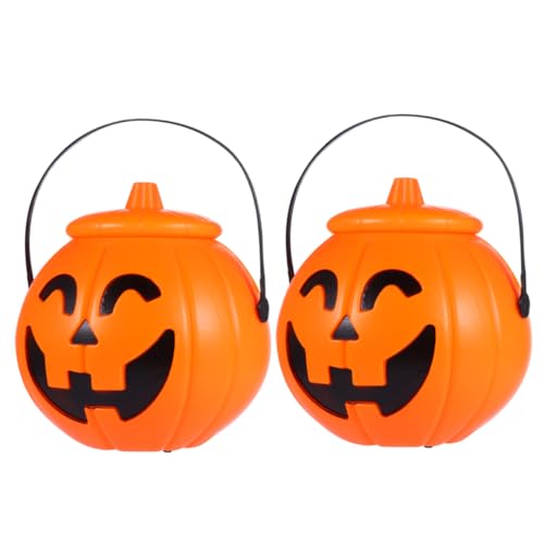 Cabilock 2Stücke Halloween Kürbis Laterne Mit Deckel Tragbarer Süßigkeiten Eimer Für Halloween Dekoration Und Party Leicht Und Sicher Für Gruselige Cabilock 2Stücke Halloween Kürbis Laterne Mit Deckel Tragbarer Süßigkeiten Eimer Für Halloween Dekoration Und Party Leicht Und Sicher Für Gruselige von Cabilock