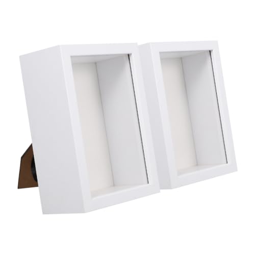 Cabilock 2er-box Fotorahmen Anzeigen Muster Schautafel Trockenblumenrahmen Aus Holz Memory-rahmen Aus Holz Trockenblume Holzhülle Getrocknete Blumen Fotorahmen Weiß Hölzern von Cabilock