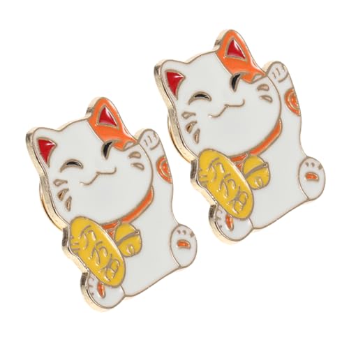 Cabilock 2pcs Niedliche Cartoon Fortune Cat Emaille Pin Legierungskatze Geformte Brosche Für Rucksackhut Und Pullover Katzenstabelle Für Urlaub Und Karneval von Cabilock