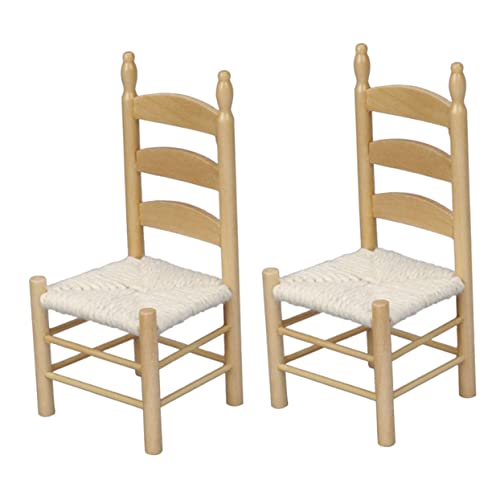 Cabilock 2st Mini-Stuhl Holzmöbel 1 Puppenhauszubehör Im Maßstab 12 Vintage Wohnkultur Mini-barhocker Puppenhausbank Holzstuhlmodell Miniatur-stuhlmöbel Stühle Kind Hölzern Sessel Haushalt von Cabilock