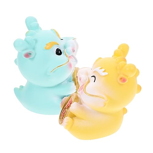 Cabilock 2st Niedliche Kleine Drachenornamente Dinosaurier 2024 Minidrachen Drachenstatue Drachenverzierung Gnom Plüsch Auto-Ornament Zappeln Fidget Erwachsene Ungewöhnlich Harz von Cabilock