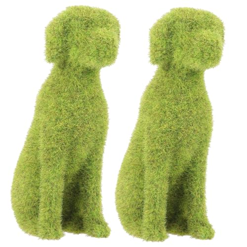 Cabilock Exquisite Handwerkskunst Beflockung Hund Decor 2 Stücke Garten Ornamente Lebensechte Ornamente Im Freien von Cabilock
