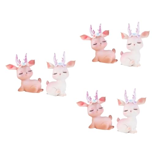 Cabilock 3 Sätze Hirschverzierung Autodekoration Desktop-ornament Kuchendekor in Hirschform Kuchenverzierung in Hirschform Wohnkultur Hirsch Handwerk Brown Harz 2 Stück * 3 von Cabilock