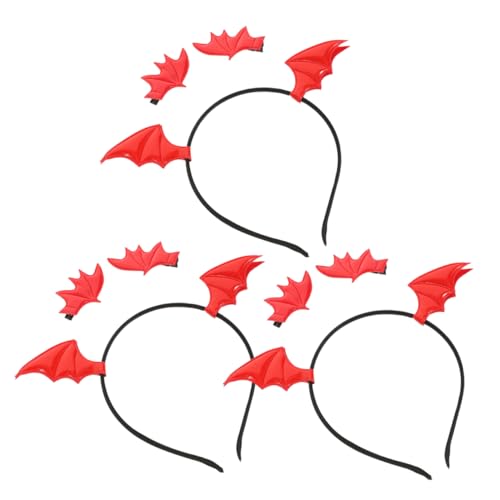 Cabilock 3 Satz Teiliges Halloween Fledermaus Haar mit Haarreif und Haarklammer Leichtes Komfortables Cosplay Zubehör für Damen Stilvolles Party Haarornament für Gruselige Kostümauftritte von Cabilock