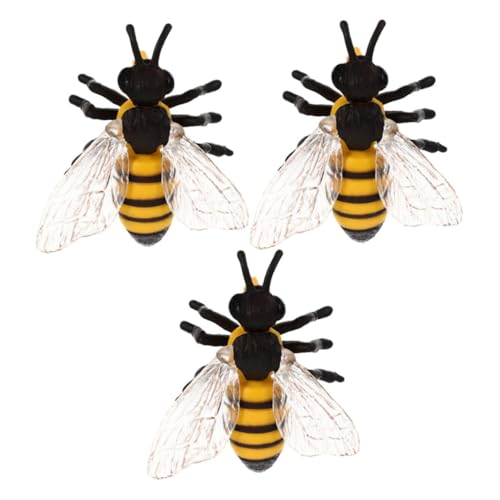Cabilock 3 Stück Bienenmodell Insektenfigur knifflige Insektenstütze Honigbienenfigur Bienenfigur Kuchendeckel realistische Tierfiguren Bienenskulptur Honigbienen für Handwerk PVC von Cabilock