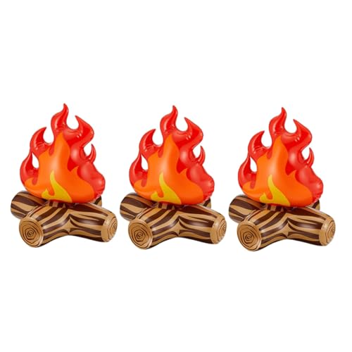 Cabilock 3 Stück Teiliges Aufblasbares Flammenmodell Lebendige Deko für Camping Partys Dekorationsartikel für Geburtstage Halloween Weihnachten und von Cabilock