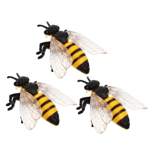 Cabilock 3 Stück Teiliges Bienenmodell aus Kunststoff Realistische Insektenskulptur Detailgetreu für Bildungsprojekte Wissenschaft Dekoration Lernspielzeug von Cabilock