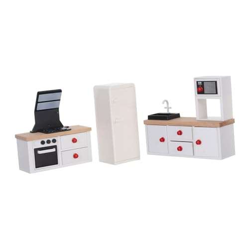 Cabilock 3 Stück Teiliges Miniatur Puppenhaus Küchenmöbel mit Realistischem Kühlschrank Schrank und Integriertem Herd Europäisches Design Detailreiche Verarbeitung für Kreatives Rollenspiel Cabilock 3 Stück Teiliges Miniatur Puppenhaus Küchenmöbel mit Realistischem Kühlschrank Schrank und Integriertem Herd Europäisches Design Detailreiche Verarbeitung für Kreatives Rollenspiel von Cabilock