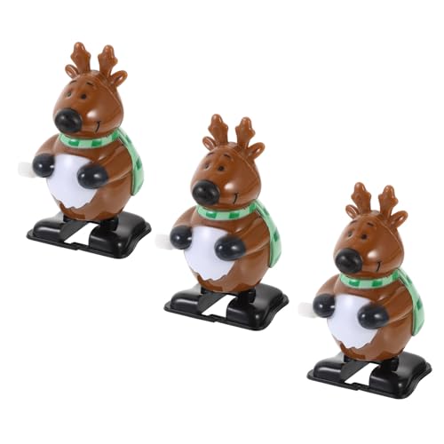 Cabilock 3 Stück Weihnachtliche Aufziehspielzeug aus Kunststoff Sichere Langlebige Xmas Deko und Kleine Geschenkideen für Glatte Oberfläche Spielerisch Vorwärtsbewegend für Weihnachtsfeiern von Cabilock