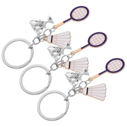 Cabilock 3-teiliger Badminton-schlüsselanhänger: Mini-badminton-schlägerball-schlüsselanhänger Mit Trophäen-anhänger – Sport-schlüsselring Aus Metall Für Rucksack, Handtasche, Cabilock 3-teiliger Badminton-schlüsselanhänger: Mini-badminton-schlägerball-schlüsselanhänger Mit Trophäen-anhänger – Sport-schlüsselring Aus Metall Für Rucksack, Handtasche, von Cabilock