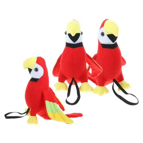 Cabilock 3-teiliger Schulterpapagei: Lustige ausgestopfte Papagei-Requisite für die Schulter – Piratenkostüm-Zubehör für Kinder – Simulierter Plüschvogel für Halloween von Cabilock