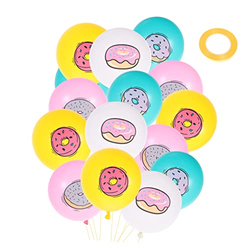 Cabilock 32 Stück Teiliges Donut Ballon Set Bunte Luftballons mit Donut Muster für Kindergeburtstage Shower und Partys Hochwertige Selbstabdichtende Luftballons für Unvergessliche Feiern von Cabilock