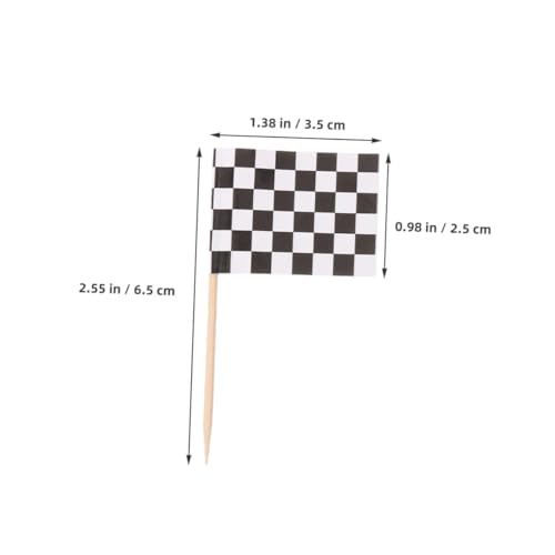 Cabilock 360 Stück Teiliges Karierte Zahnstocher Flaggen Kleine Dekorative Holzpicker für Kuchen Cupcakes Fingerfood Vielseitige Party Deko für Events Bbqs von Cabilock