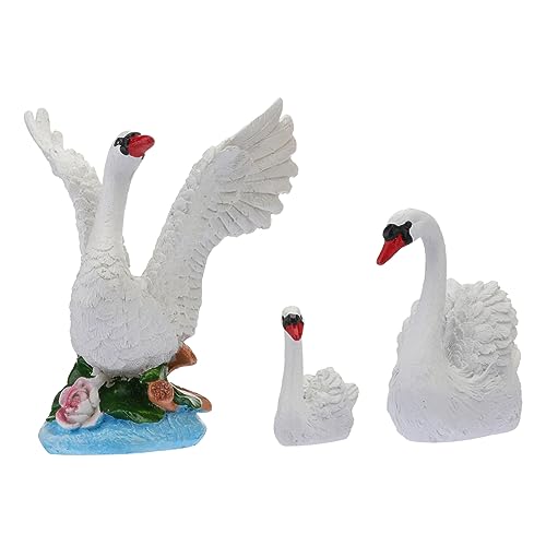 Cabilock 3 Stücke Schwan Handwerk Figurine Wohnkultur Harz Schwan Landschaft Schwan Dekoration von Cabilock