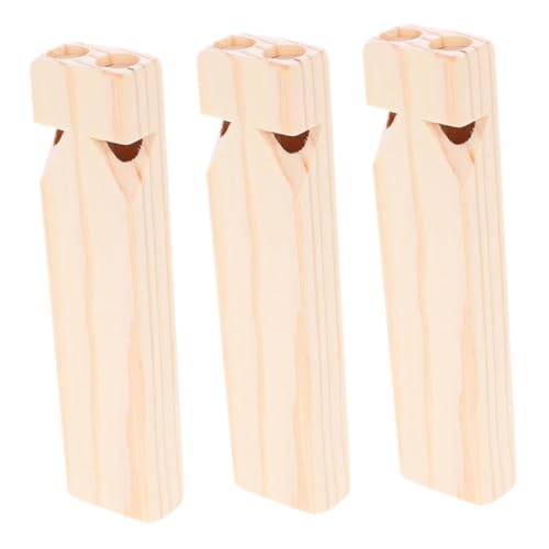 Cabilock 3Stücke Holz Zugpfeife für Musikinstrument Orff Instrument DIY Bemalbares Fördert Kreativität und Musikalisches Interesse für Familienaktivitäten und Partys von Cabilock