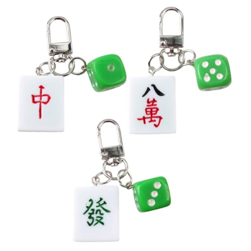 Cabilock 3Stücke Mahjong Schlüsselanhänger Kreative und Anhänger im Chinesischen Stil DIY Dekoration für Taschen und Schlüssel Robust und Bringen Glück Cabilock 3Stücke Mahjong Schlüsselanhänger Kreative und Anhänger im Chinesischen Stil DIY Dekoration für Taschen und Schlüssel Robust und Bringen Glück von Cabilock