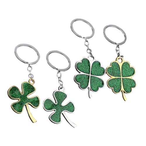 Cabilock 4 Stück Blatt-charm-schlüsselanhänger, Glitzernde Kleeblätter, Irischer Souvenir-anhänger, Geldbörsen-charm, Handtasche, Dekoration, St. Patrick Day-ornamente von Cabilock