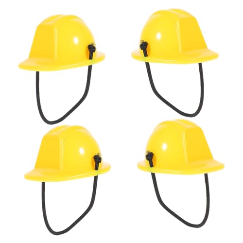 Cabilock 4 Stück Helm Miniatur Schutz Jugend Blau puppenzubehör doll Accessories Puppen Accessoires Safety Cap Weinflaschenverschluss Mini-Bauhut Vogelhut Abs Yellow von Cabilock
