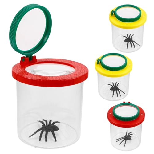 Cabilock 4 Stück Insekten Beobachtungsset mit Integriertem Lupenglas Benutzerfreundlichem Einsatz und Insektenfänger für Naturerkundung im Garten Pädagogisches Entdeckerspielzeug für von Cabilock
