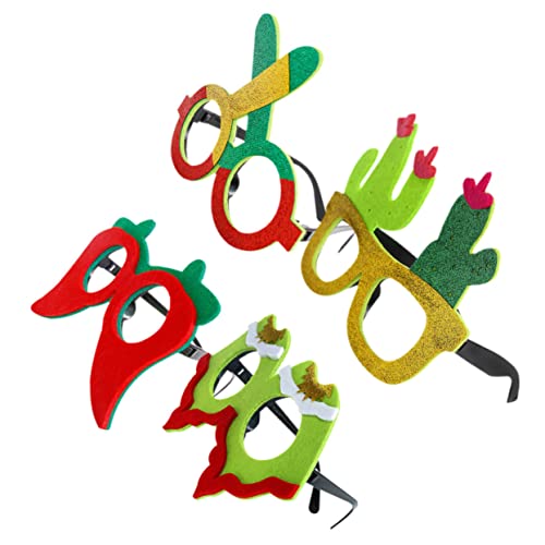 Cabilock 4 Stück Mexikanische Partybrille Karnevalszubehör mit Kaktus Rassel Festtagsdesign und Chili Foto Requisiten für Cinco De Mayo und Kostümpartys Cabilock 4 Stück Mexikanische Partybrille Karnevalszubehör mit Kaktus Rassel Festtagsdesign und Chili Foto Requisiten für Cinco De Mayo und Kostümpartys von Cabilock