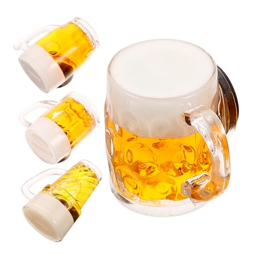 Cabilock 4 Stück Miniatur Bierkrüge Realistische Mini Bierbecher aus Dekoration für Miniaturhäuser und Partys Praktische Accessoires für Sammler und Cabilock 4 Stück Miniatur Bierkrüge Realistische Mini Bierbecher aus Dekoration für Miniaturhäuser und Partys Praktische Accessoires für Sammler und von Cabilock
