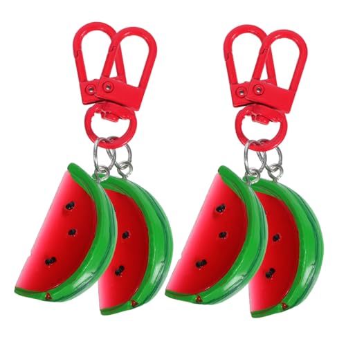 Cabilock 4 Stück Obst Schlüsselanhänger Wassermelonen Schlüsselanhänger Obst Taschenanhänger Kleiner Schlüsselanhänger Gemüse Anhänger Obst Anhänger Wassermelonenscheiben Anhänger von Cabilock