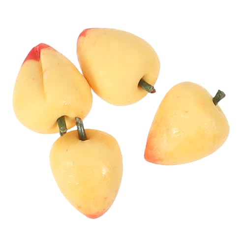 Cabilock 4 Stücke Puppenhausmodell Pfirsich Miniatur Pfirsich Mini Food Model Kit Miniaturlebensmittel Realistisch Realistische Mini -hausdekoration Fruchtfigur Puppenhauszubehör Orange Ton von Cabilock