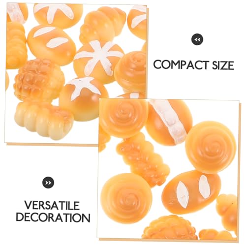 Cabilock 40 Stück Teiliges Miniaturbrot Realistische Künstliche Brotdarstellung Mini Harz Figuren für DIY Basteln Puppenhaus Deko Mikrolandschaft Kreative Küchen und Bäckerei Requisiten von Cabilock