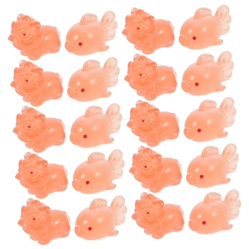 Cabilock 40stücke Mini-löwenornament Aus Harz Kleine Tierfiguren Leuchtend Im Dunkeln Miniatur-skulpturen Für Garten-Dekoration Feengarten-Accessoires von Cabilock