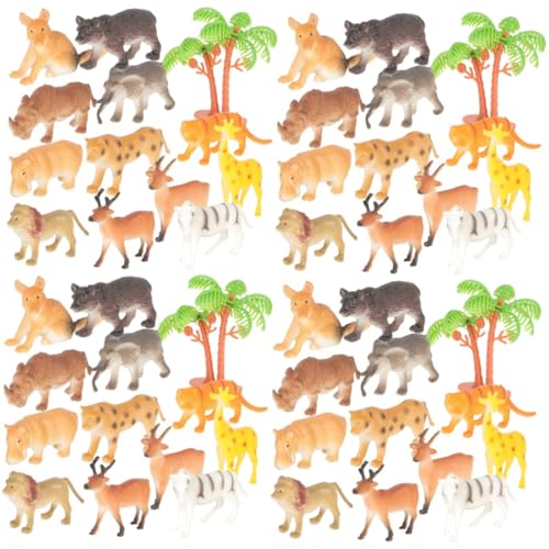 Cabilock 48 Stk Tiermodell Dschungeltierfiguren Meerestiere Tigerfiguren Lernspielzeug Wüstentierfiguren Giraffenfiguren Mini Meeresspielzeug Spielzeuge Kleine Tiere Kind Plastik Kuchen von Cabilock