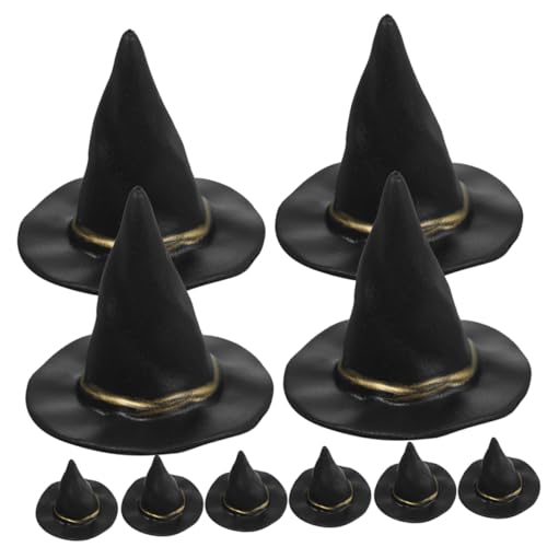 Cabilock 48 Stück Miniatur Hexenhüte Diy Dekoration für Halloween Kuchendekoration Partyzubehör Lustige Weinfalschen Hüte Niedliche Hüte für Bastelprojekte von Cabilock