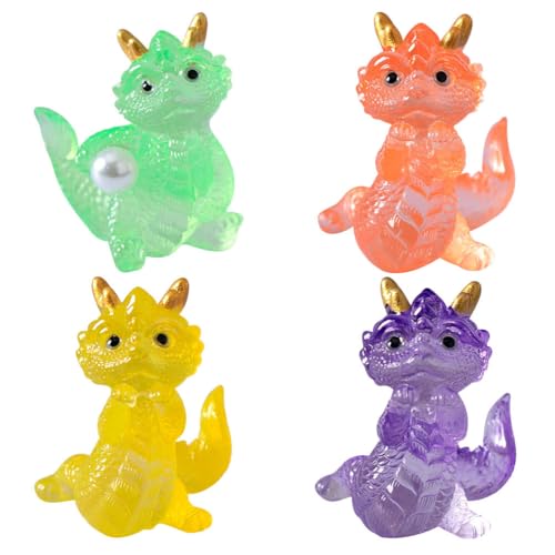 Cabilock 4pcs Zodiac Animal Figure Gardening Decoration Landscaping Adornments Year of Dragon Cake Topper New Year Dragon Statue Bathroom Decorations Models Mini Dragon Interior Resin Car von Cabilock