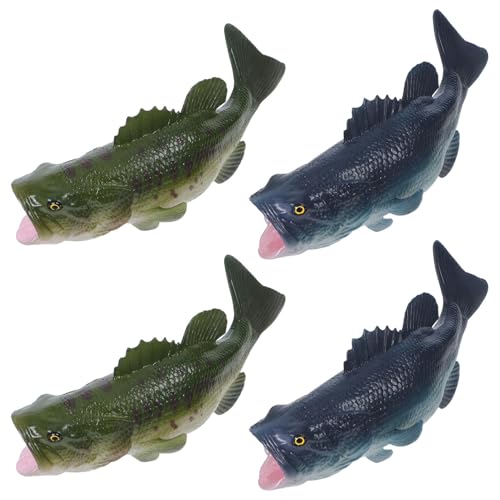 Cabilock 4stücke Kleiner Barsch Fischdekor Kunststoff-Figuren Simuliertes Tierspielzeug Meerestierfiguren-Spielzeug Barschornament Für Küchendekoration Partygeschenke Und Sensorisches von Cabilock