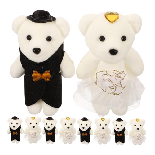 Cabilock 5 Paare Plüschhochzeitsbären Braut und Bräutigam Niedliche Stofftiere zur Hochzeitsdekoration für Wohnzimmer und Schlafzimmer Cabilock 5 Paare Plüschhochzeitsbären Braut und Bräutigam Niedliche Stofftiere zur Hochzeitsdekoration für Wohnzimmer und Schlafzimmer von Cabilock