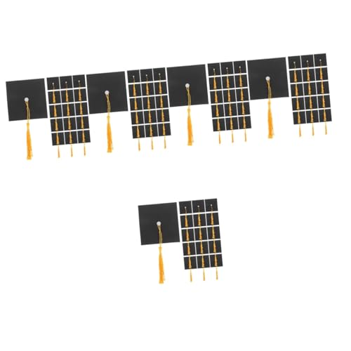 Cabilock 5 Sätze Abschluss Dekoration Jahrestage Schokoladentaler Susigkeiten Swor Süssigkeiten Kuchen Party Platte Abschlusshut-cupcake- Flaschendekoration Papier Black 30 Stück * 5 von Cabilock