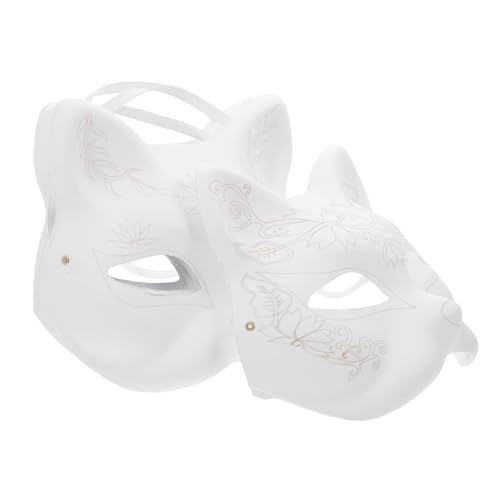 Cabilock 5 Stück Halloween-Katzenmaske Therian-Maske Weißes Papier Fuchsmasken Leere Therian-Masken Unbemalt Wolfstier Halbe Für Party von Cabilock