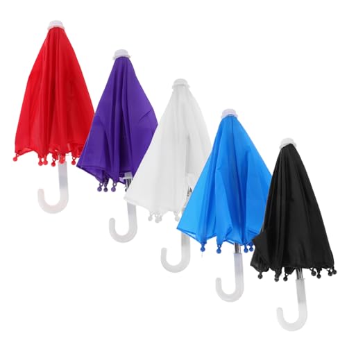 Cabilock 5 Stück Mini-Regenschirm Regenschirme für Weiß Pop winzig Kleiner Regenschirm Puppenhausdekoration Dekorative Puppenhaus Accessoire Miniaturmodell Miniaturschirm Plastik von Cabilock
