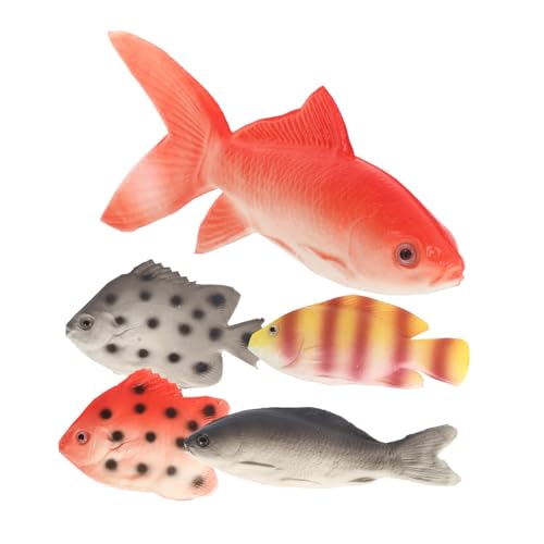 Cabilock 5stücke Simulationsfischmodelle Künstliche Fischfiguren Tiererkennungsspielzeug Interaktives Spielzeug Für Kindererziehung Meerestiermodell von Cabilock