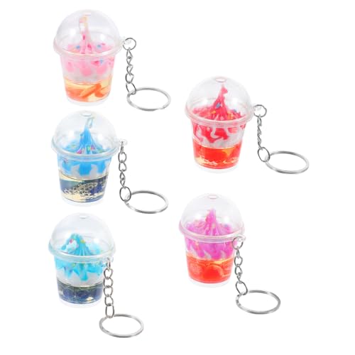 Cabilock 5 Stück Teiliges Mini Eiscreme Schlüsselanhänger Süße Fake Food Anhänger für Taschen Rucksäcke Autoschlüssel für Frauen in Weiß Rot Rosa von Cabilock