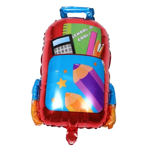 Cabilock 5 Stück Teiliges Schulranzen Aluminiumfolie Ballons Spielerisches Design Wiederverwendbar Back To School Dekoration für Kindergarten und Schulanfangspartys von Cabilock