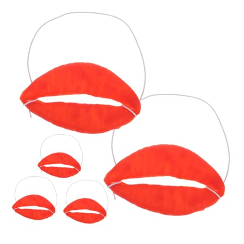 Cabilock 5 Stück wurst mund Requisiten Halloween-Lippe Fälschung Kind Zombie Streich Halloween-Fake-Lippen Lippenspielzeug falscher Mund falsche große Lippen Emulsion rot von Cabilock