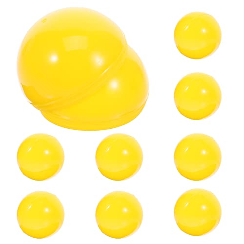 Cabilock Tischtennisbälle 5 cm Hohle Bingo-Lotto-Spielkugel 20 Stück Automatenkapseln Kunststoff Gelbe Lotteriebälle Tombola-Ball Tischaktivitätsbälle Befüllbares Ei-Spielzeug von Cabilock
