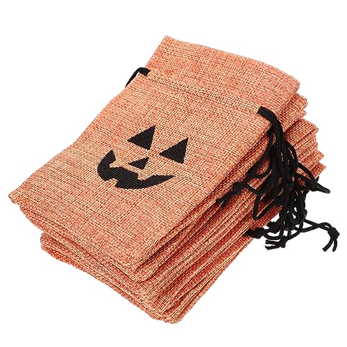 Cabilock 50 Stück Halloween-bevorzugungsbeutel Festival Taschen Halloween-goodie-bags Halloween-partybevorzugungstaschen Thanksgiving-party-taschen Halloween-packsack Orange Hanfimitat von Cabilock