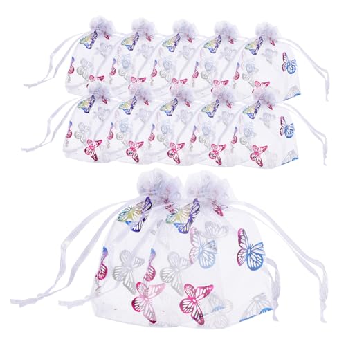 Cabilock 50 Stück Organza Beutel mit Goldfarbenem Schmetterling Muster Netz Geschenktüten mit Zugband für Schmuckverpackung Hochzeiten Partys und Kleine Geschenke Cabilock 50 Stück Organza Beutel mit Goldfarbenem Schmetterling Muster Netz Geschenktüten mit Zugband für Schmuckverpackung Hochzeiten Partys und Kleine Geschenke von Cabilock