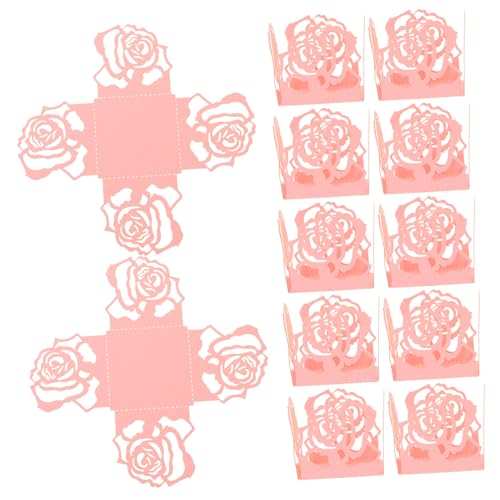 Cabilock 50 Stück Rosa Schokoladenpapier Tray mit Hohlmuster Dekorative Verpackungspapier für Pralinen Hochzeit Party Praktische und Kreative Schokoladenverpackung von Cabilock