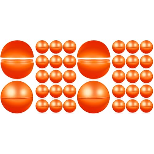 Cabilock 50 Stück Runde Bälle Lotterie-Bälle Tombola-Bälle Kunststoff Hohl Zu Öffnen Spielbälle Requisiten Orange von Cabilock